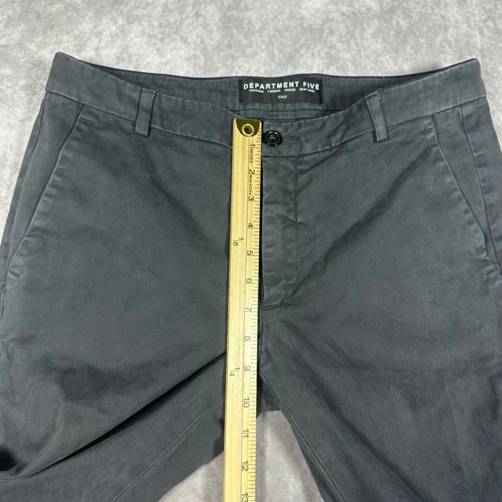 Department Five Mens Chino Pants Dark Grey Slim Fit Made in Italy Size 32 Luxury